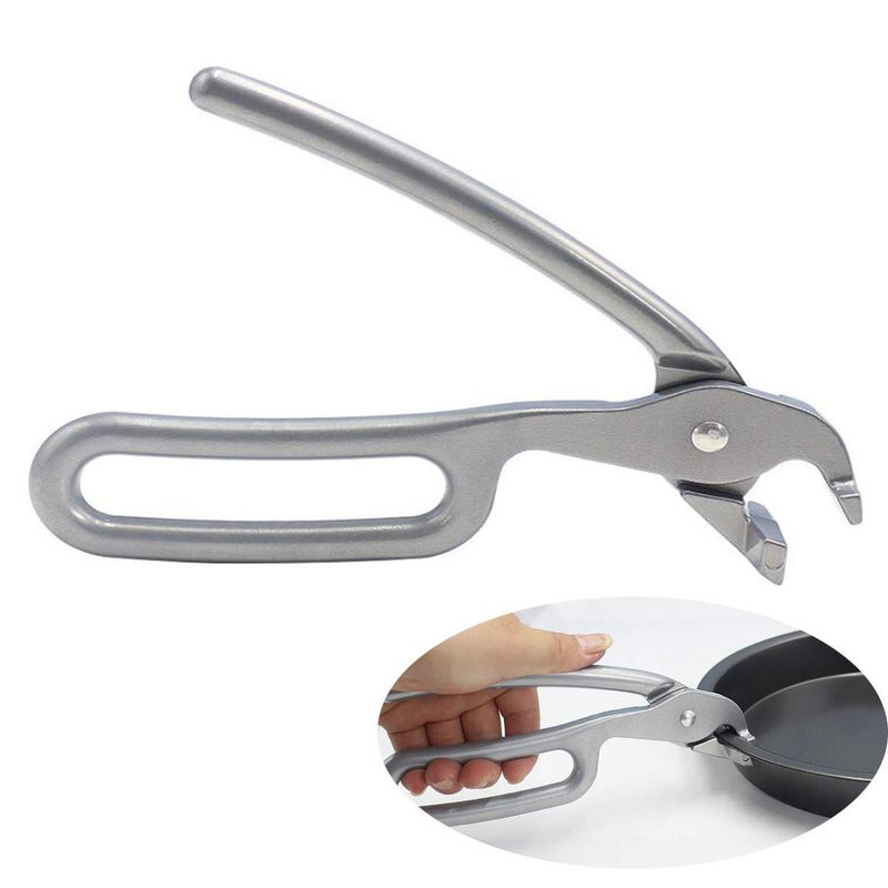 OBTANIM Heavy Duty Pizza Pan Gripper, Cast Aluminum Anti-Scald Baking Pan Gripper Clips Retriever Tongs for Lifting Hot Plate with Food Out from Microwave, Oven, Instant Pot, Air Fryer - Image 1